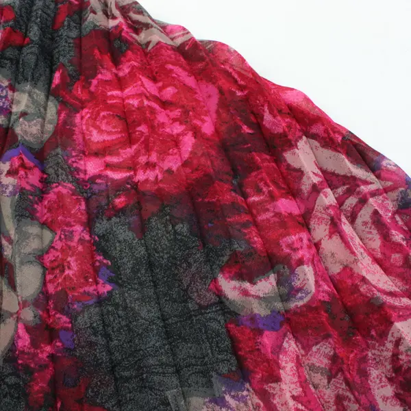 NWT White House Black Market Pink Gray Floral Pleated Maxi Skirt Size 10