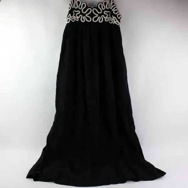 A New Day Embroidered Black Maxi Sundress Women's Small