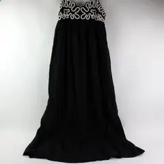 A New Day Embroidered Black Maxi Sundress Women's Small