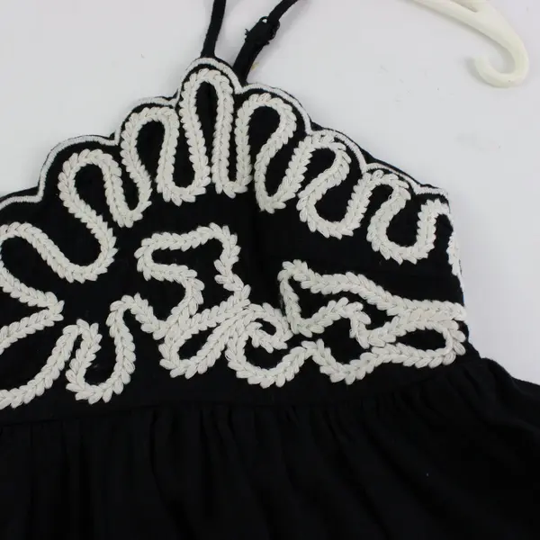 A New Day Embroidered Black Maxi Sundress Women's Small