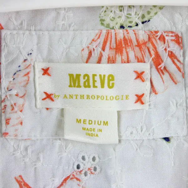 Maeve by Anthropologie Nautical Seashell Print Cropped Wrap Top Women's Medium