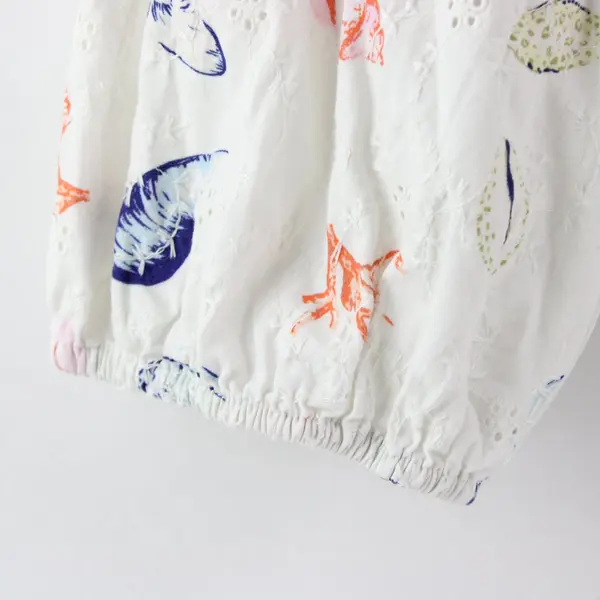 Maeve by Anthropologie Nautical Seashell Print Cropped Wrap Top Women's Medium