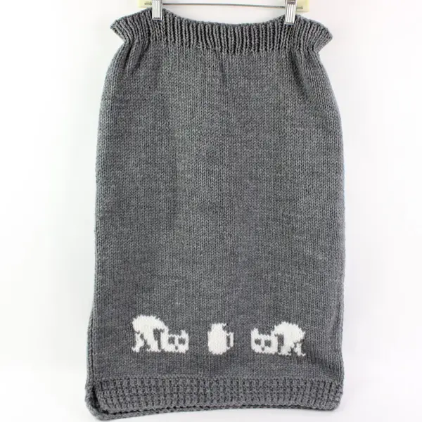 Handmade Gray Knit Midi Pencil Skirt Women's Size 6