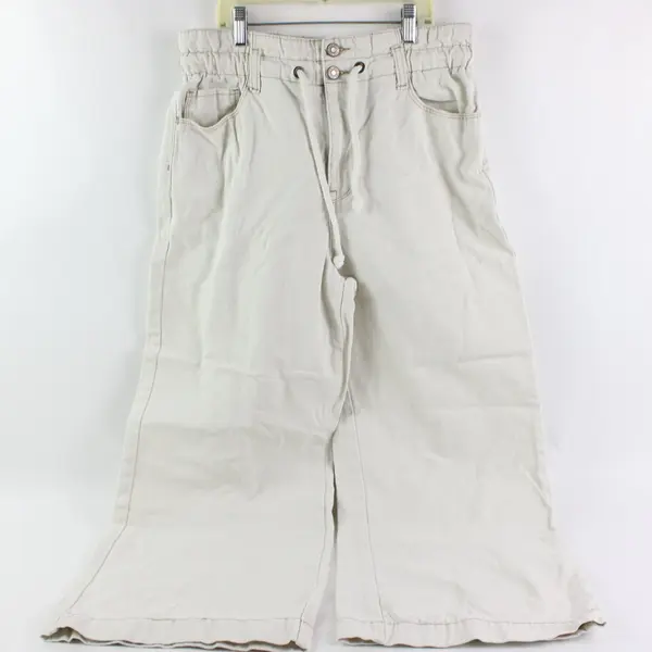 Kensie Off-White Wide-Leg Denim Drawstring Pants Women's 6