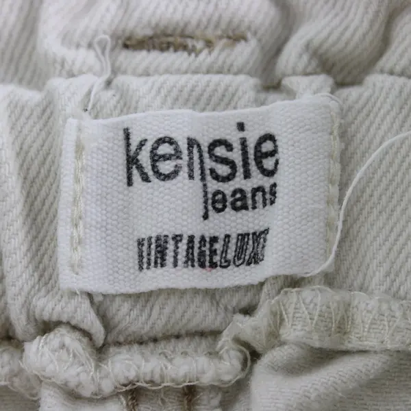 Kensie Off-White Wide-Leg Denim Drawstring Pants Women's 6