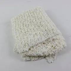 Women's White Crocheted Openwork Poncho One Size