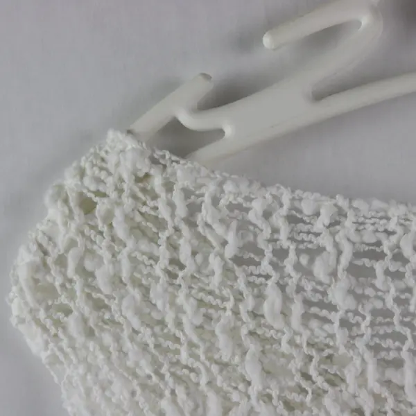 Women's White Crocheted Openwork Poncho One Size