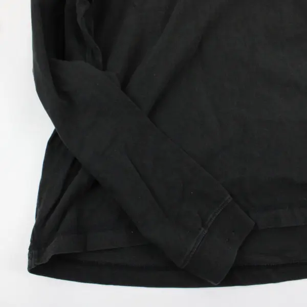 PURITAN Men's Solid Black Long Sleeve Henley Tee Size Large 100% Cotton