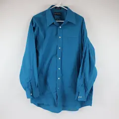 Stafford Essentials Blue Men's Dress Shirt Point Collar 17-17.5 34/35