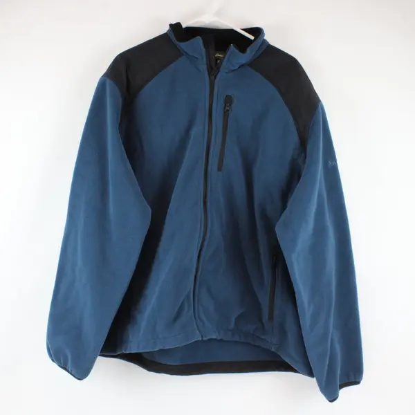 Eddie Bauer Men's Size XL Blue Full Zip Fleece Jacket Outdoor Hiking