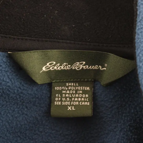 Eddie Bauer Men's Size XL Blue Full Zip Fleece Jacket Outdoor Hiking