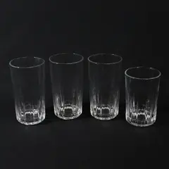 Lot of 4 Libbey Crisa Clear Glass Tumblers 4.5" and 5.5"