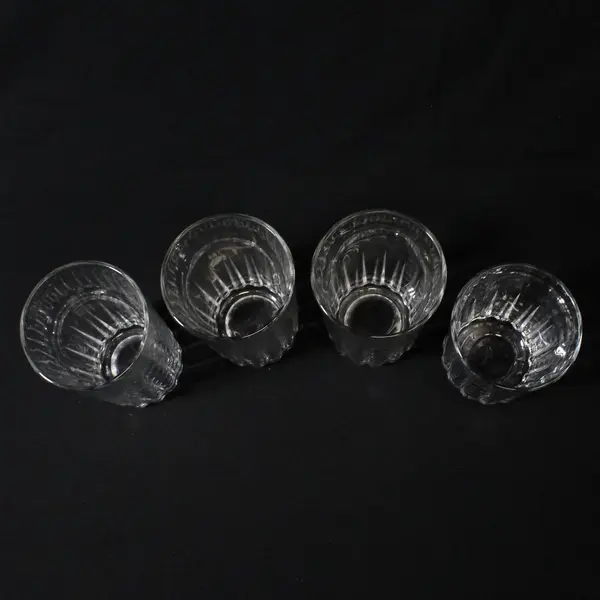 Lot of 4 Libbey Crisa Clear Glass Tumblers 4.5" and 5.5"