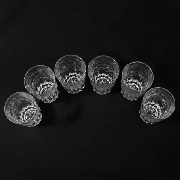 Set of 6 Princess House Heritage Etched Clear Glass Tumblers 5" FLAW