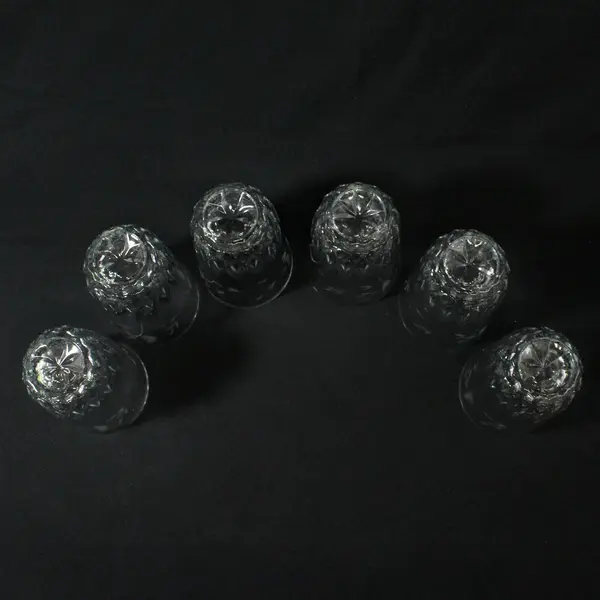 Set of 6 Princess House Heritage Etched Clear Glass Tumblers 5" FLAW