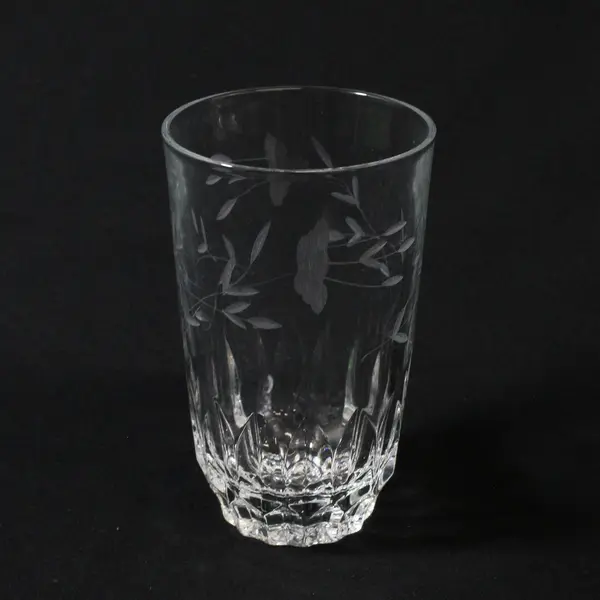 Set of 6 Princess House Heritage Etched Clear Glass Tumblers 5" FLAW