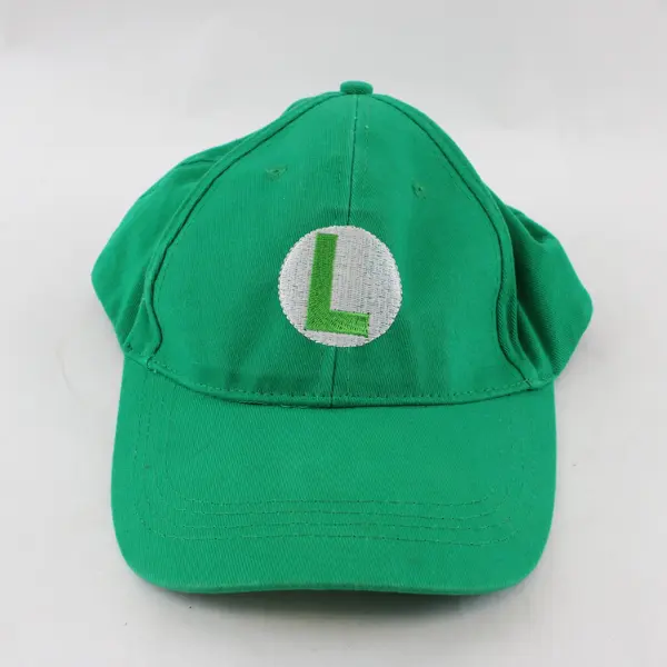 Lot of 2 Unbranded Adjustable Baseball Caps Green Luigi US Army Black Gray