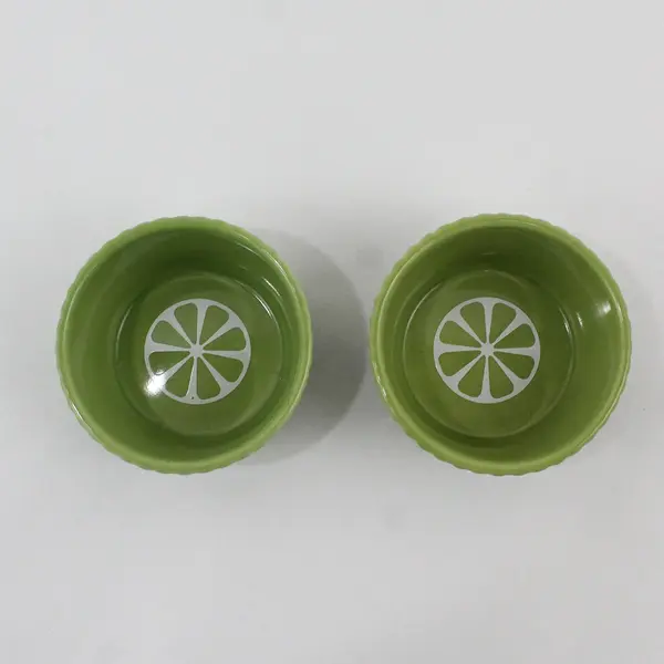 Lot of 2 Chantal Avocado Ceramic Ramekins 93-CP07