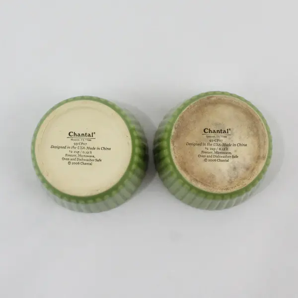 Lot of 2 Chantal Avocado Ceramic Ramekins 93-CP07