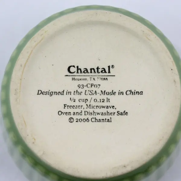 Lot of 2 Chantal Avocado Ceramic Ramekins 93-CP07