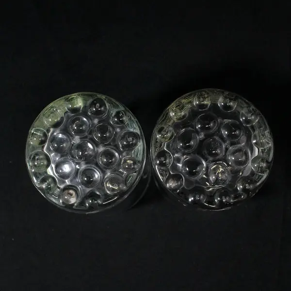 Lot of 2 Vintage Clear Bubble Bottom Juice Glasses 5 in 
