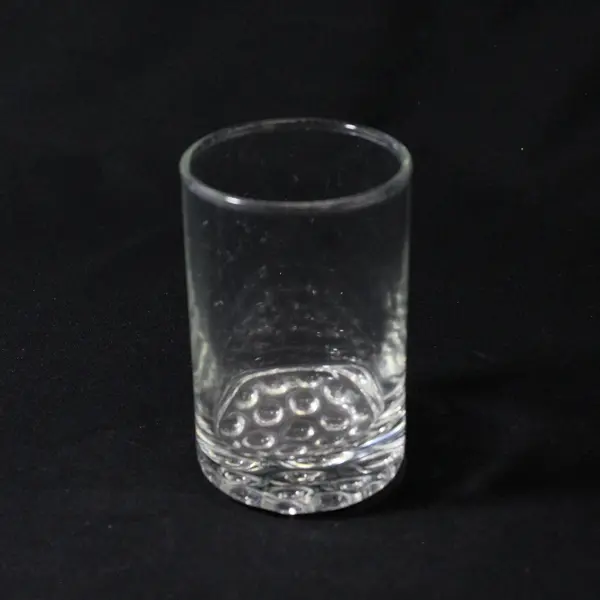Lot of 2 Vintage Clear Bubble Bottom Juice Glasses 5 in 