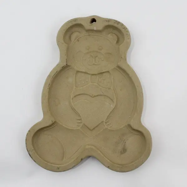 Pampered Chef Vintage Ceramic Teddy Bear Cookie Mold 1991