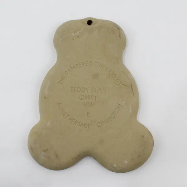 Pampered Chef Vintage Ceramic Teddy Bear Cookie Mold 1991