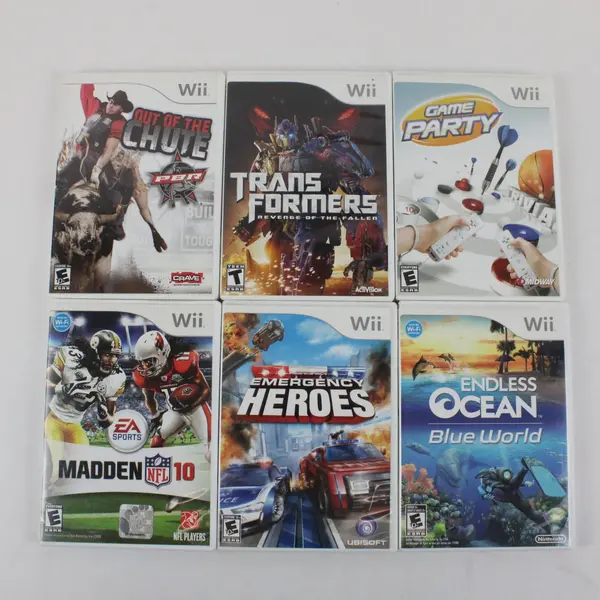 Lot of 6 Nintendo Wii Games with Cases FLAWED UNTESTED