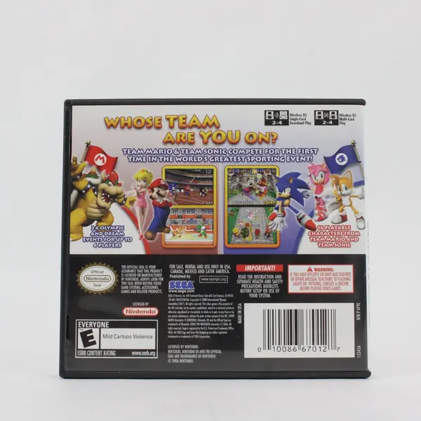 Nintendo DS Mario & Sonic At The Olympic Games 2008 Manual and Case ONLY NO GAME