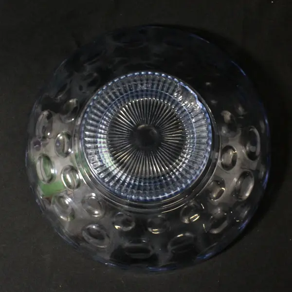 Vintage Bubble Blue Footed Salad Bowl 9in