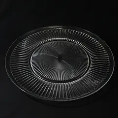 Vintage Heisey Clear Glass 14.5in Ribbed Cake Plate 