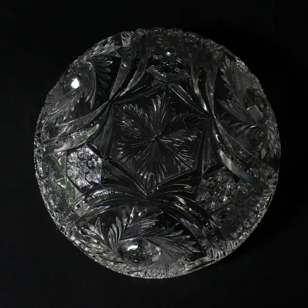Antique McKee Wiltec Stars & Arches Pressed Glass Bowl 8.5"