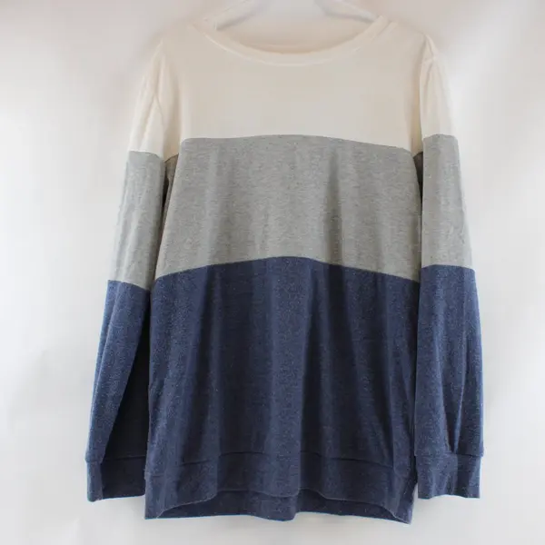 Unbranded Women's L/XL Blue/White/Gray Colorblock Sweater 
