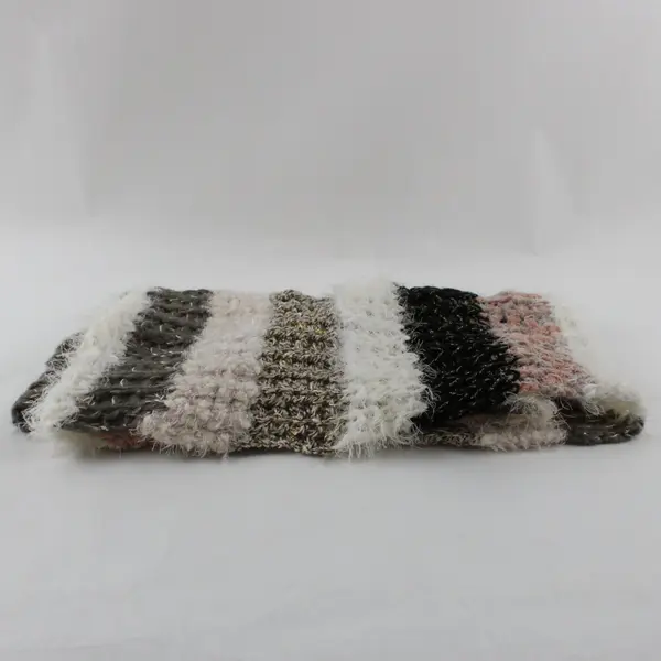 Maurices Infinity Loop Scarf Beige White Gray Black Pink Striped Metallic