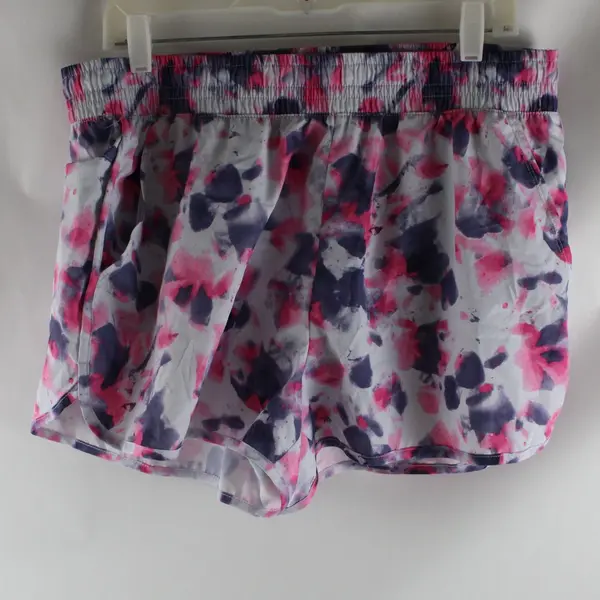 Athletic Works Women's Large 12-14 Pink Purple Splotched Running Shorts