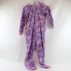 Girls Size M(7/8) Wonder Nation Unicorn 1 Pc Hooded Fleece Pajamas Pink Purple