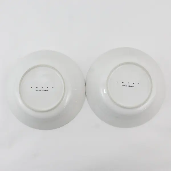 Set of 2 Furio Creme Brulee Floral Coupe Soup Bowls 7.5"