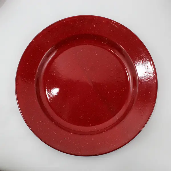 12 Piece Red Enamelware Dinnerware Set for 4 Cups Plates Bowls