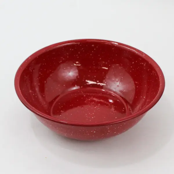 12 Piece Red Enamelware Dinnerware Set for 4 Cups Plates Bowls