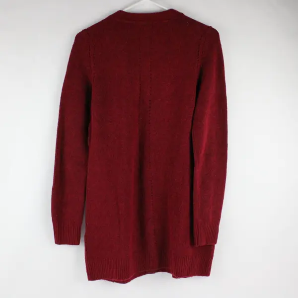 White House Black Market Red Long Sleeved Cardigan Gold Buttons Size Medium
