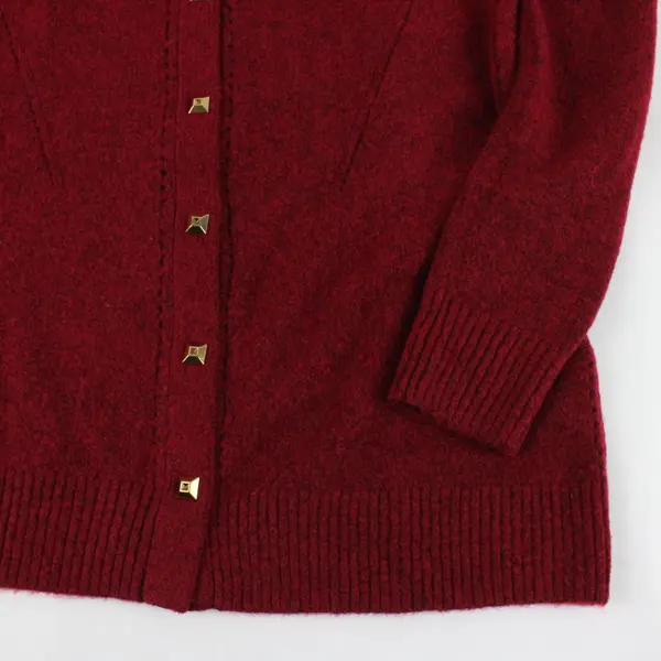 White House Black Market Red Long Sleeved Cardigan Gold Buttons Size Medium