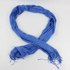 Unbranded Women's Scarf Wrap Shawl Blue With Fringe