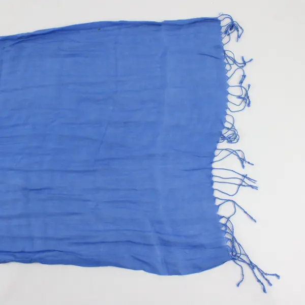 Unbranded Women's Scarf Wrap Shawl Blue With Fringe