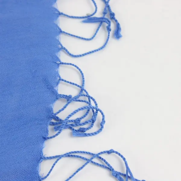 Unbranded Women's Scarf Wrap Shawl Blue With Fringe