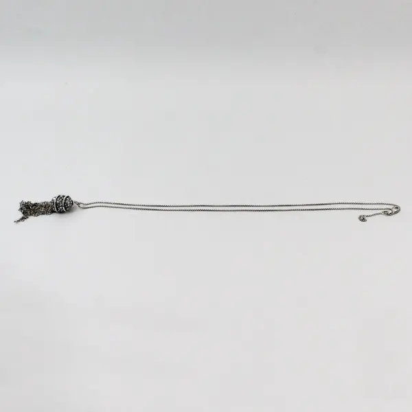 Brighton Trust Your Journey Silver Tone Crystal Tassel Convertible Necklace