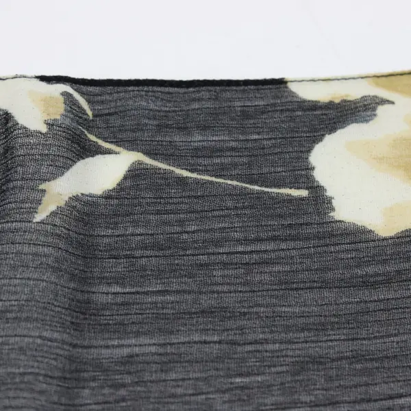 Black W/ Yellow Floral Sheer Scarf 60"x15.5''