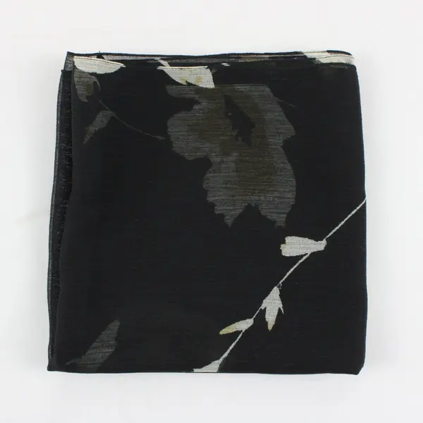 Black W/ Yellow Floral Sheer Scarf 60"x15.5''
