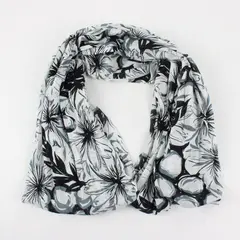 Big Buddha Black/White Floral Print Infinity Scarf