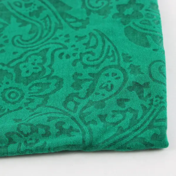 Green Sheer Infinity Scarf Paisley Print Unbranded